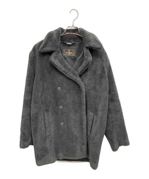 FENDI JEANS（フェンディ ジーンズ）FENDI jeans (フェンディ ジーンズ) チェスターコート グレー サイズ:I 42の古着・服飾アイテム
