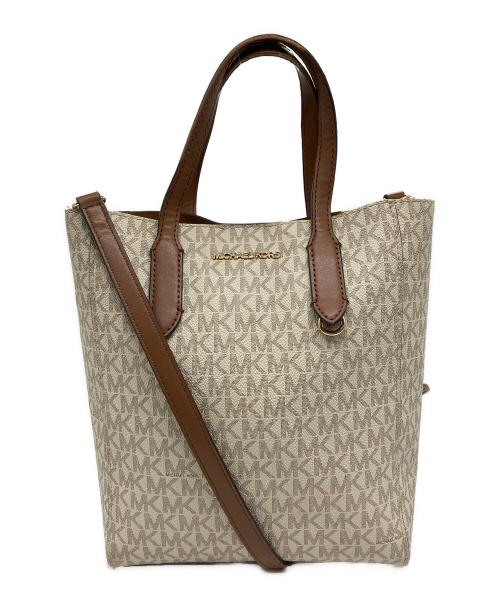 MICHAEL KORS（マイケルコース）MICHAEL KORS (マイケルコース) ショルダーバッグ ブラウン×ベージュの古着・服飾アイテム