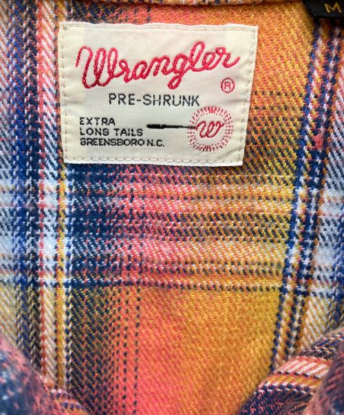Wrangler（ラングラー）Wrangler (ラングラー) 長袖シャツ オレンジ×ブルー サイズ:Mの古着・服飾アイテム