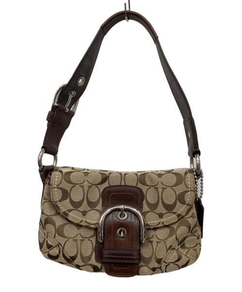 COACH（コーチ）COACH (コーチ) ハンドバッグ ベージュ×ブラウンの古着・服飾アイテム