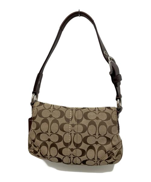 COACH（コーチ）COACH (コーチ) ハンドバッグ ベージュ×ブラウンの古着・服飾アイテム