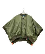etsintaエシンタ）の古着「リバーシブルMA-1ポンチョ」｜グリーン