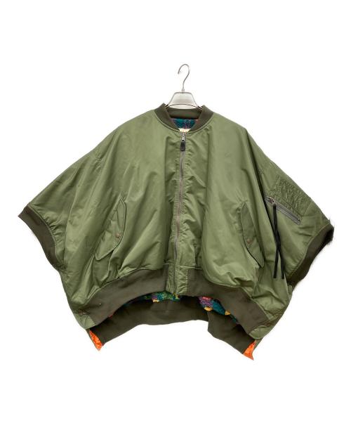 etsinta（エシンタ）etsinta (エシンタ) リバーシブルMA-1ポンチョ グリーン サイズ:1の古着・服飾アイテム