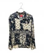 SUPREMEシュプリーム）の古着「オープンカラーシャツ」｜ホワイト×ブラック