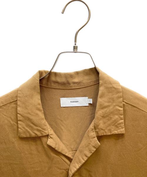 Graphpaper（グラフペーパー）Graphpaper (グラフペーパー) Soft Cupro Open Collar Shirts ブラウン サイズ:1の古着・服飾アイテム