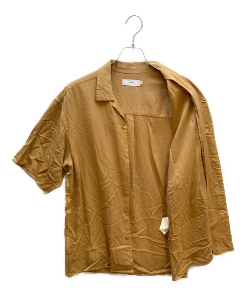 Graphpaper（グラフペーパー）Graphpaper (グラフペーパー) Soft Cupro Open Collar Shirts ブラウン サイズ:1の古着・服飾アイテム