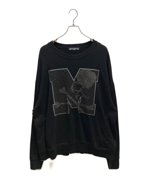 Mastermind WORLD（マスターマインド ワールド）Mastermind WORLD (マスターマインド ワールド) BIG M CREWNECK ブラック サイズ:Lの古着・服飾アイテム