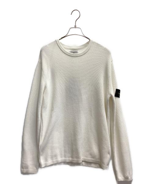 STONE ISLAND（ストーンアイランド）STONE ISLAND (ストーンアイランド) RIBBED SOFT ORGANIC COTTON CREWNECK アイボリー サイズ:Ｌの古着・服飾アイテム