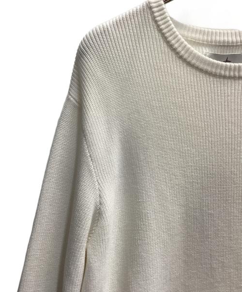STONE ISLAND（ストーンアイランド）STONE ISLAND (ストーンアイランド) RIBBED SOFT ORGANIC COTTON CREWNECK アイボリー サイズ:Ｌの古着・服飾アイテム