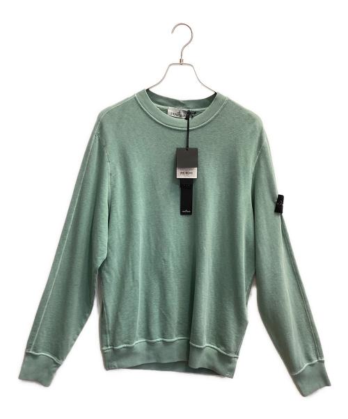 STONE ISLAND（ストーンアイランド）STONE ISLAND (ストーンアイランド) GARMENT DYE SWEAT SHIRT グリーン サイズ:Lの古着・服飾アイテム