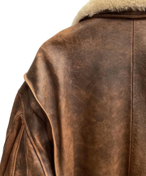 ROBO（ロボ）ROBO (ロボ) ラムレザージャケット ブラウン サイズ:Mの古着・服飾アイテム