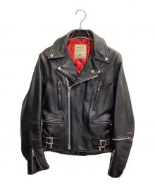666 LEATHER WEAR（トリプルシックス レザーウェア）の古着「ダブルライダースジャケット」｜ブラック