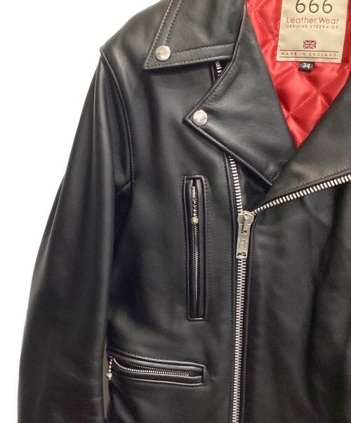 666 LEATHER WEAR（トリプルシックス レザーウェア）666 LEATHER WEAR (666レザーウェア) ダブルライダースジャケット ブラック サイズ:34の古着・服飾アイテム