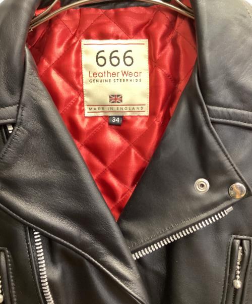 666 LEATHER WEAR（トリプルシックス レザーウェア）666 LEATHER WEAR (666レザーウェア) ダブルライダースジャケット ブラック サイズ:34の古着・服飾アイテム