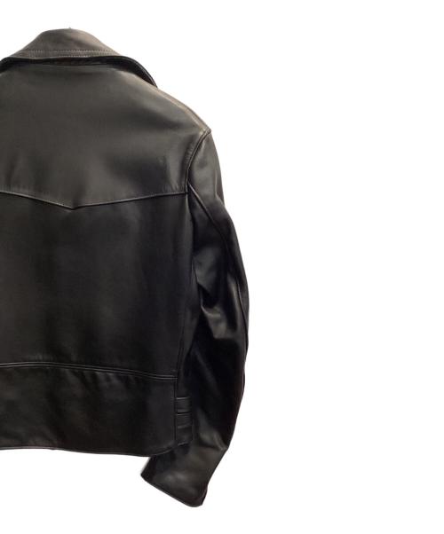 666 LEATHER WEAR（トリプルシックス レザーウェア）666 LEATHER WEAR (666レザーウェア) ダブルライダースジャケット ブラック サイズ:34の古着・服飾アイテム