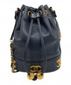 CHANELシャネル）の古着「巾着ショルダーバッグ」｜ネイビー