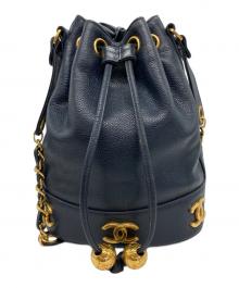 CHANEL（シャネル）の古着「巾着ショルダーバッグ」｜ネイビー