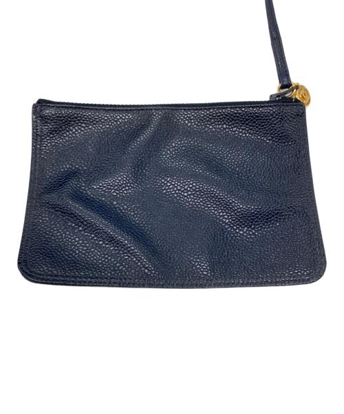 CHANEL（シャネル）CHANEL (シャネル) 巾着ショルダーバッグ ネイビーの古着・服飾アイテム