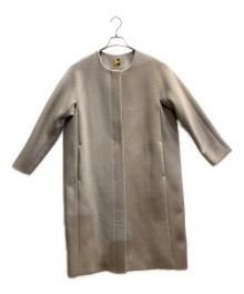 MUSE de Deuxieme Classe（ミューズ ドゥーズィエム クラス）の古着「ノーカラーコート」｜ブラウン