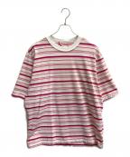 CAMIEL FORTGENSカミエルフォートヘンス）の古着「BIG TEE HEAVY JERSEY PINK STRIPES」｜ピンク