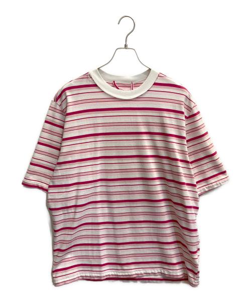 CAMIEL FORTGENS（カミエルフォートヘンス）CAMIEL FORTGENS (カミエルフォートヘンス) BIG TEE HEAVY JERSEY PINK STRIPES ピンク サイズ:Ｓの古着・服飾アイテム