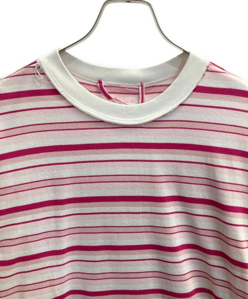 CAMIEL FORTGENS（カミエルフォートヘンス）CAMIEL FORTGENS (カミエルフォートヘンス) BIG TEE HEAVY JERSEY PINK STRIPES ピンク サイズ:Ｓの古着・服飾アイテム