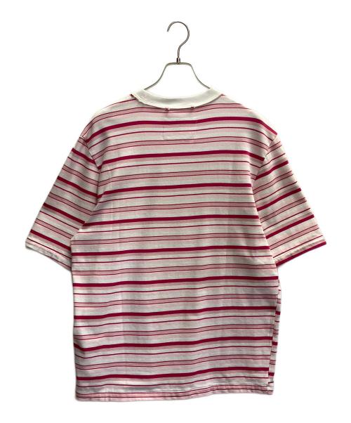 CAMIEL FORTGENS（カミエルフォートヘンス）CAMIEL FORTGENS (カミエルフォートヘンス) BIG TEE HEAVY JERSEY PINK STRIPES ピンク サイズ:Ｓの古着・服飾アイテム