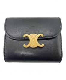 CELINE（セリーヌ）の古着「トリオンフ スモール フラップウォレット」｜ブラック