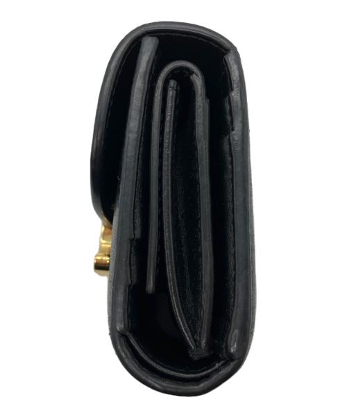 CELINE（セリーヌ）CELINE (セリーヌ) トリオンフ スモール フラップウォレット ブラックの古着・服飾アイテム