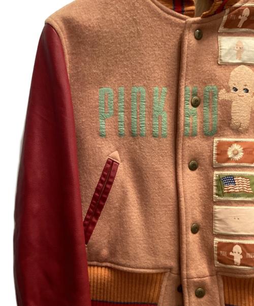 PINK HOUSE（ピンクハウス）PINK HOUSE (ピンクハウス) kewpie (キユーピー) レザースタジャン ベージュ×レッド サイズ:FREEの古着・服飾アイテム
