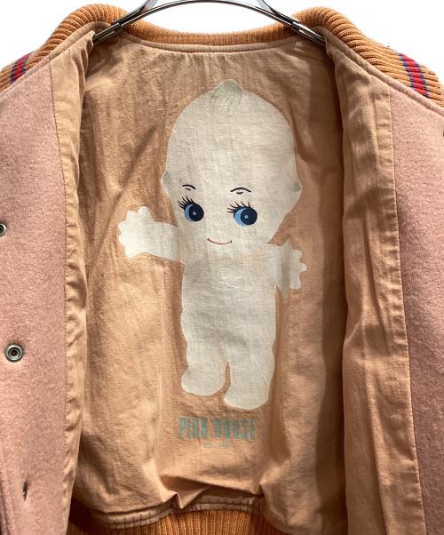 PINK HOUSE（ピンクハウス）PINK HOUSE (ピンクハウス) kewpie (キユーピー) レザースタジャン ベージュ×レッド サイズ:FREEの古着・服飾アイテム