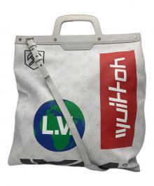 LOUIS VUITTON（ルイ ヴィトン）の古着「フラット ヴェルティカル トート」｜ライトグレー