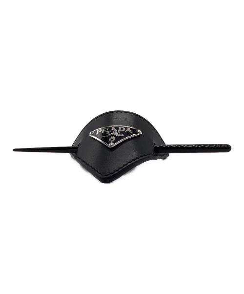 PRADA（プラダ）PRADA (プラダ) Leather hair clip ブラックの古着・服飾アイテム