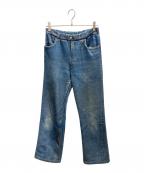 TALKING ABOUT THE ABSTRACTIONトーキング アバウト ジ アブストラクション）の古着「転写デニムスウェットパンツ」｜インディゴ