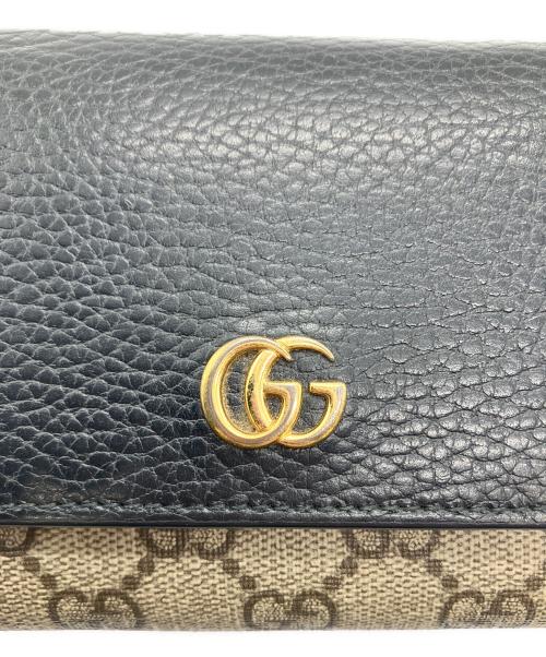 GUCCI（グッチ）GUCCI (グッチ) GGマーモント ブラック×ベージュの古着・服飾アイテム
