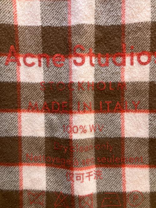 Acne studios（アクネ ストゥディオズ）Acne studios (アクネ ストゥディオズ) マフラー ピンク×レッドの古着・服飾アイテム