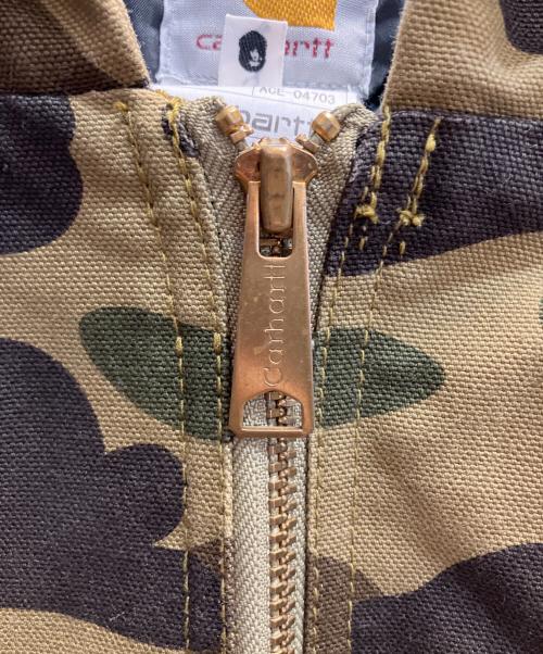 A BATHING APE（ア ベイシング エイプ）A BATHING APE (ア ベイシング エイプ) CarHartt (カーハート) アクティブジャケット グリーン サイズ:Ｍの古着・服飾アイテム