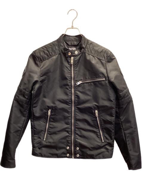 DIESEL（ディーゼル）DIESEL (ディーゼル) ナイロンライダースジャケット ブラック サイズ:Ｍの古着・服飾アイテム