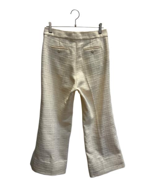 GUCCI（グッチ）GUCCI (グッチ) ホースビット ツイード センダープレス ワイドフレアパンツ アイボリー サイズ:40の古着・服飾アイテム