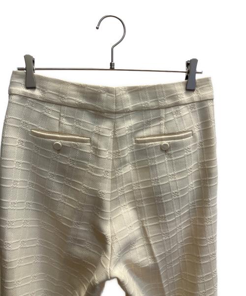 GUCCI（グッチ）GUCCI (グッチ) ホースビット ツイード センダープレス ワイドフレアパンツ アイボリー サイズ:40の古着・服飾アイテム