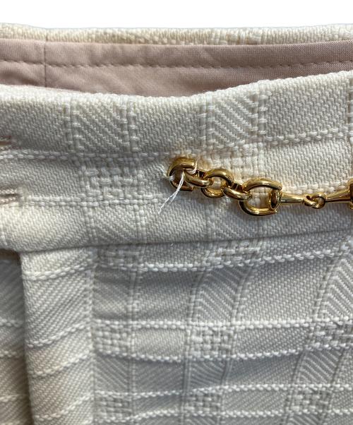 GUCCI（グッチ）GUCCI (グッチ) ホースビット ツイード センダープレス ワイドフレアパンツ アイボリー サイズ:40の古着・服飾アイテム