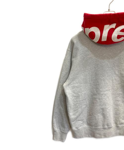 SUPREME（シュプリーム）SUPREME (シュプリーム) Contrast Hooded Sweatshirt グレー×レッド サイズ:Mの古着・服飾アイテム