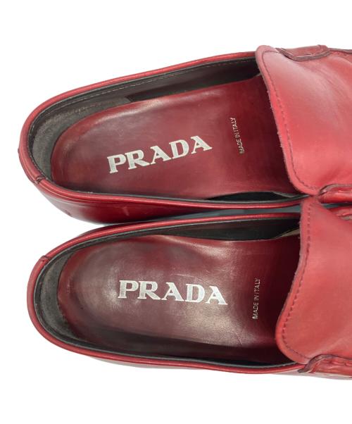 PRADA（プラダ）PRADA (プラダ) ローファー レッド サイズ:6 1/2の古着・服飾アイテム