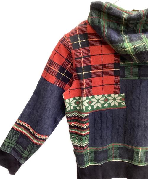 POLO RALPH LAUREN（ポロ・ラルフローレン）POLO RALPH LAUREN (ポロ・ラルフローレン) ジップパーカー ネイビーグリーン×レッド サイズ:LGの古着・服飾アイテム