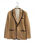 TOMORROW LANDトゥモローランド）の古着「ウールメルトン 2Bブレザージャケット」｜カーキ
