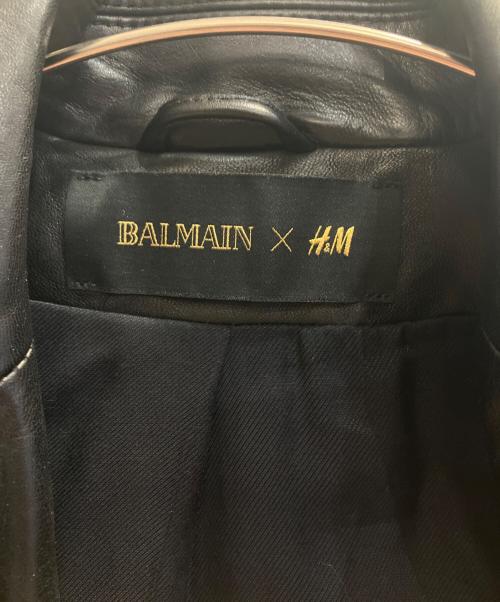 H&M（エイチアンドエム）H&M (エイチアンドエム) BALMAIN (バルマン) レザーバイクジャケット ブラック サイズ:Sの古着・服飾アイテム