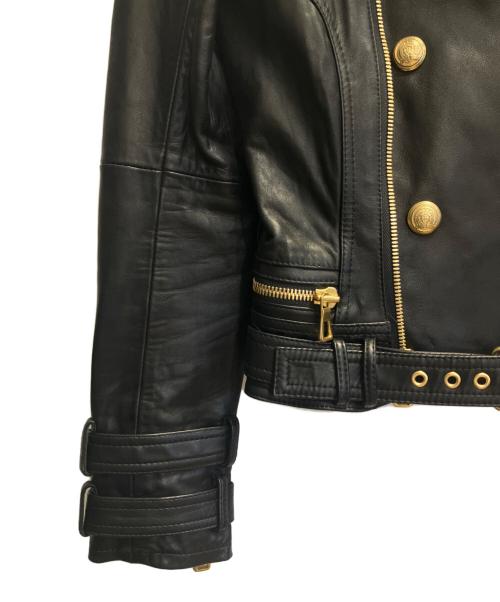 H&M（エイチアンドエム）H&M (エイチアンドエム) BALMAIN (バルマン) レザーバイクジャケット ブラック サイズ:Sの古着・服飾アイテム