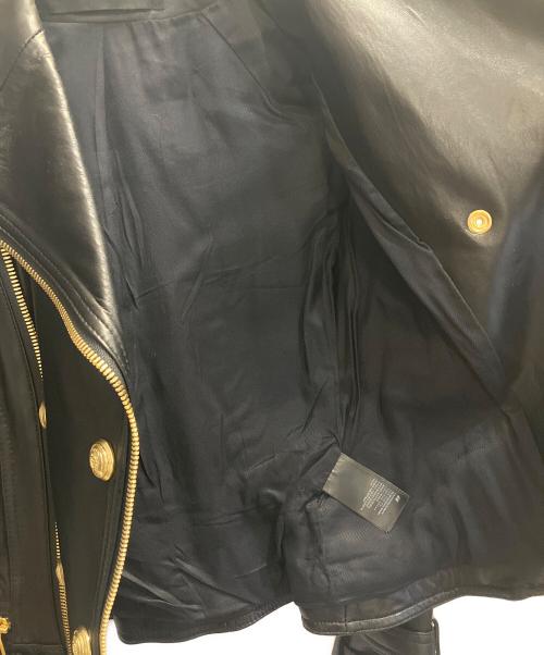 H&M（エイチアンドエム）H&M (エイチアンドエム) BALMAIN (バルマン) レザーバイクジャケット ブラック サイズ:Sの古着・服飾アイテム