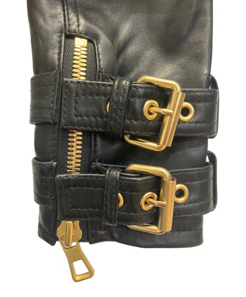 H&M（エイチアンドエム）H&M (エイチアンドエム) BALMAIN (バルマン) レザーバイクジャケット ブラック サイズ:Sの古着・服飾アイテム