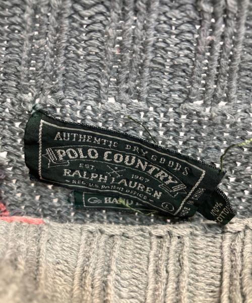 POLO COUNTRY（ポロカントリー）POLO COUNTRY (ポロカントリー) コットンニットセーター グリーン サイズ:Lの古着・服飾アイテム